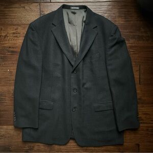 Oscar De La Renta Blazer Mens Houndstooth Wool Suit Jacket